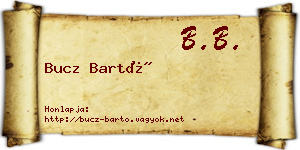 Bucz Bartó névjegykártya